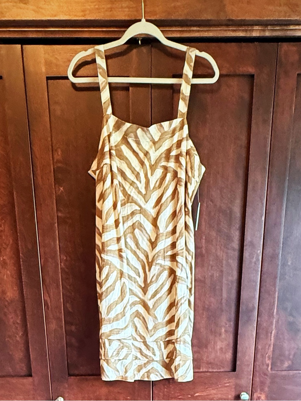 Time and Tru Brown and Cream Zebra-Print Mini Dress